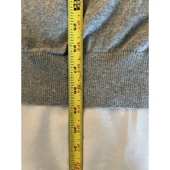 LL Bean Sweater Mens XXL Grey Cotton Cashmere Blend V Neck Pullover Soft  274603 - Picture 3 of 9